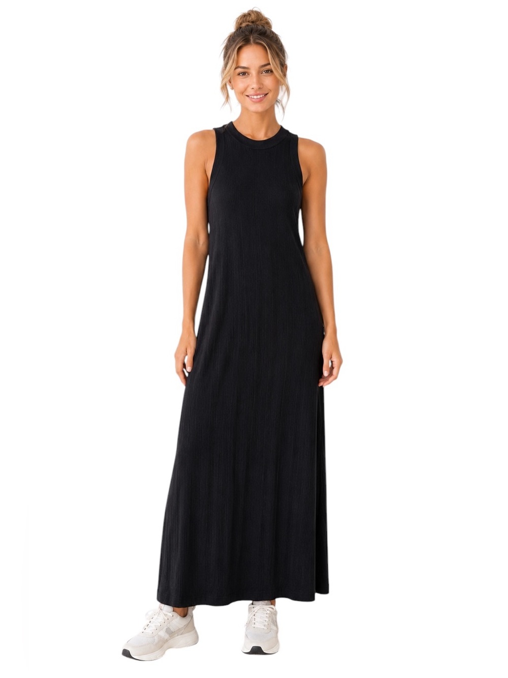 NWT – Daily Practice by Anthropologie – Ribbed Midi Dress – Black – Sz. S